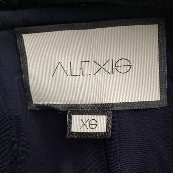 Alexis Fiorenza Midi Lace Dress 3/4 Sleeve Black Ruffled Sheath Cut Out XS - Picture 10 of 11